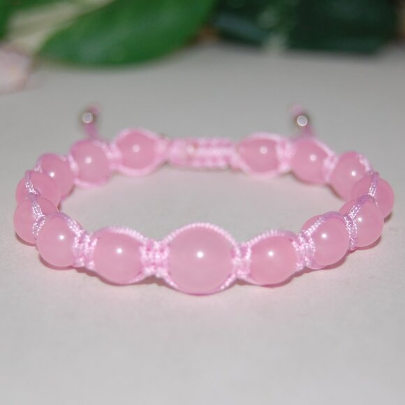 Pink Bracelet,Gemstone Bracelet,Drawstring Shamballa Bracelet,Gift - Picture 2 of 3